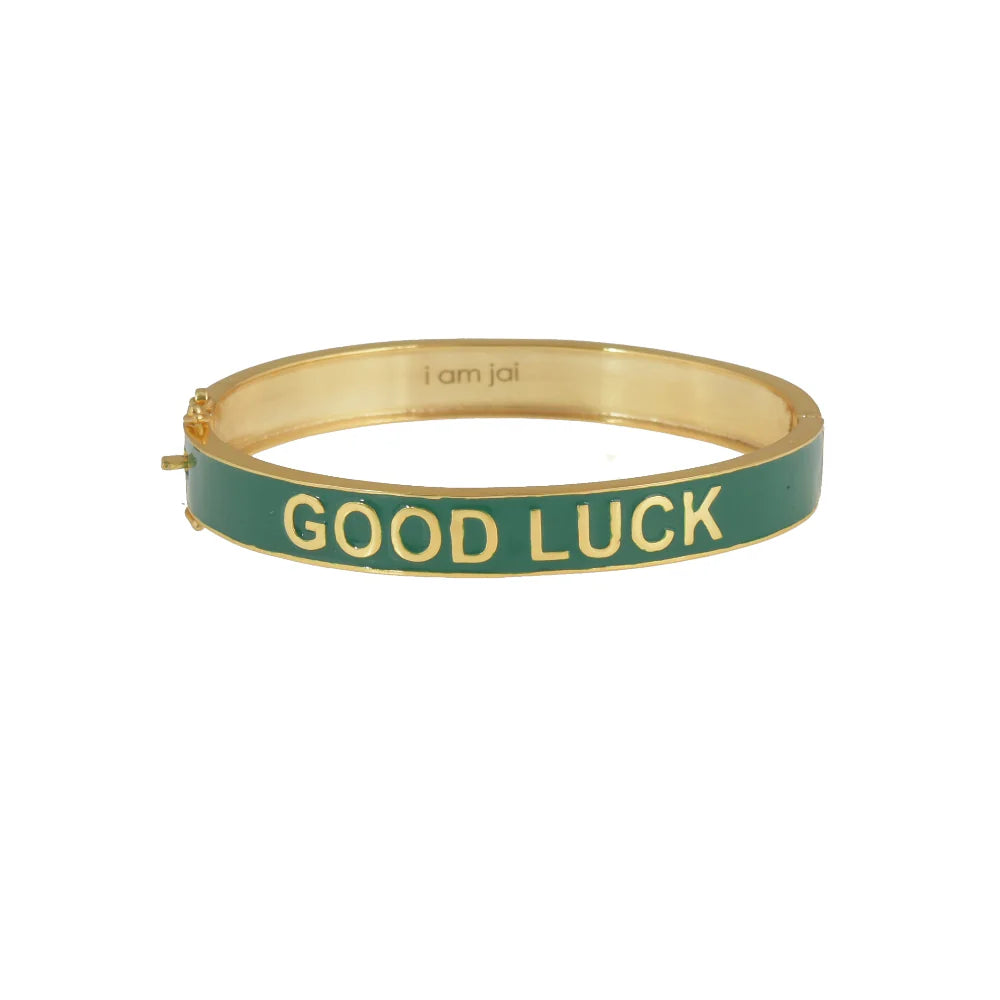 Good Luck bangle | Green Enamel