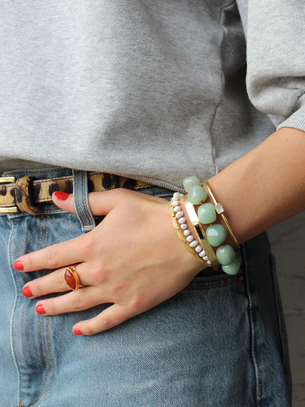 Knotted Green Jade-armband
