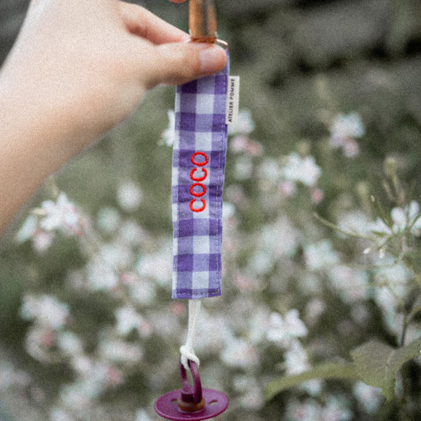 PACIFIER CORD  CHECKED | PURPLE RAIN