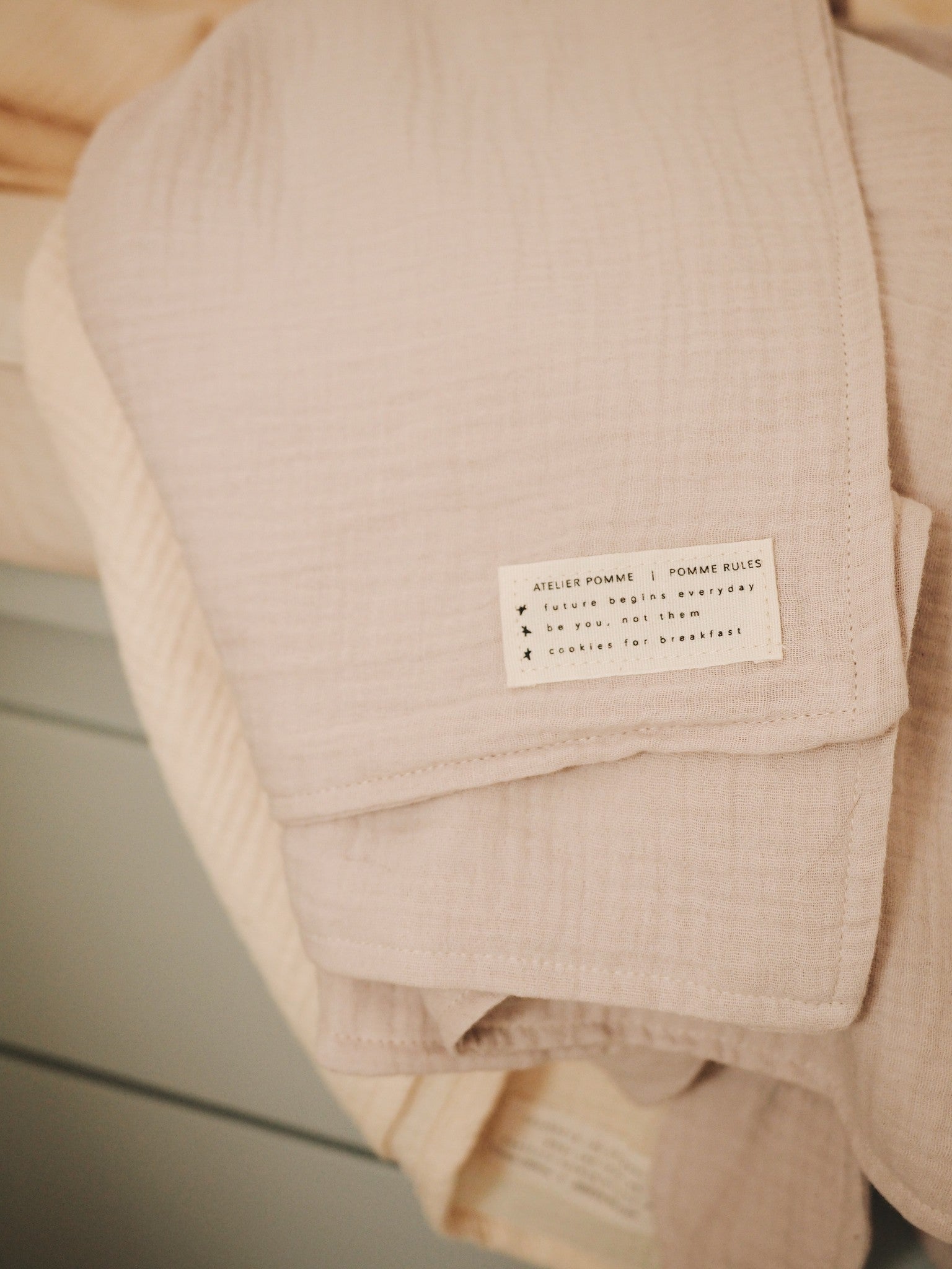 bath cape in beige van katoen