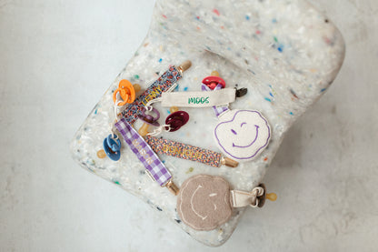PACIFIER CORD  CHECKED | PURPLE RAIN