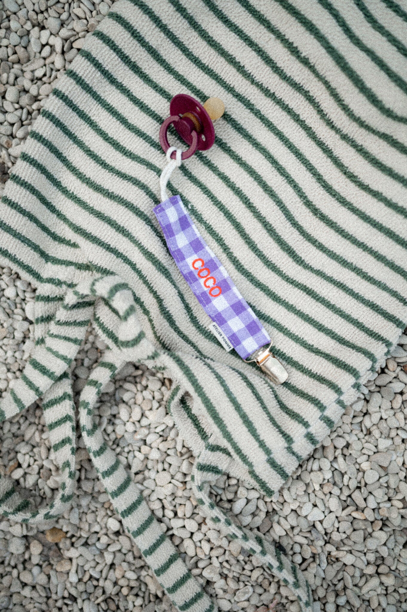 PACIFIER CORD  CHECKED | PURPLE RAIN