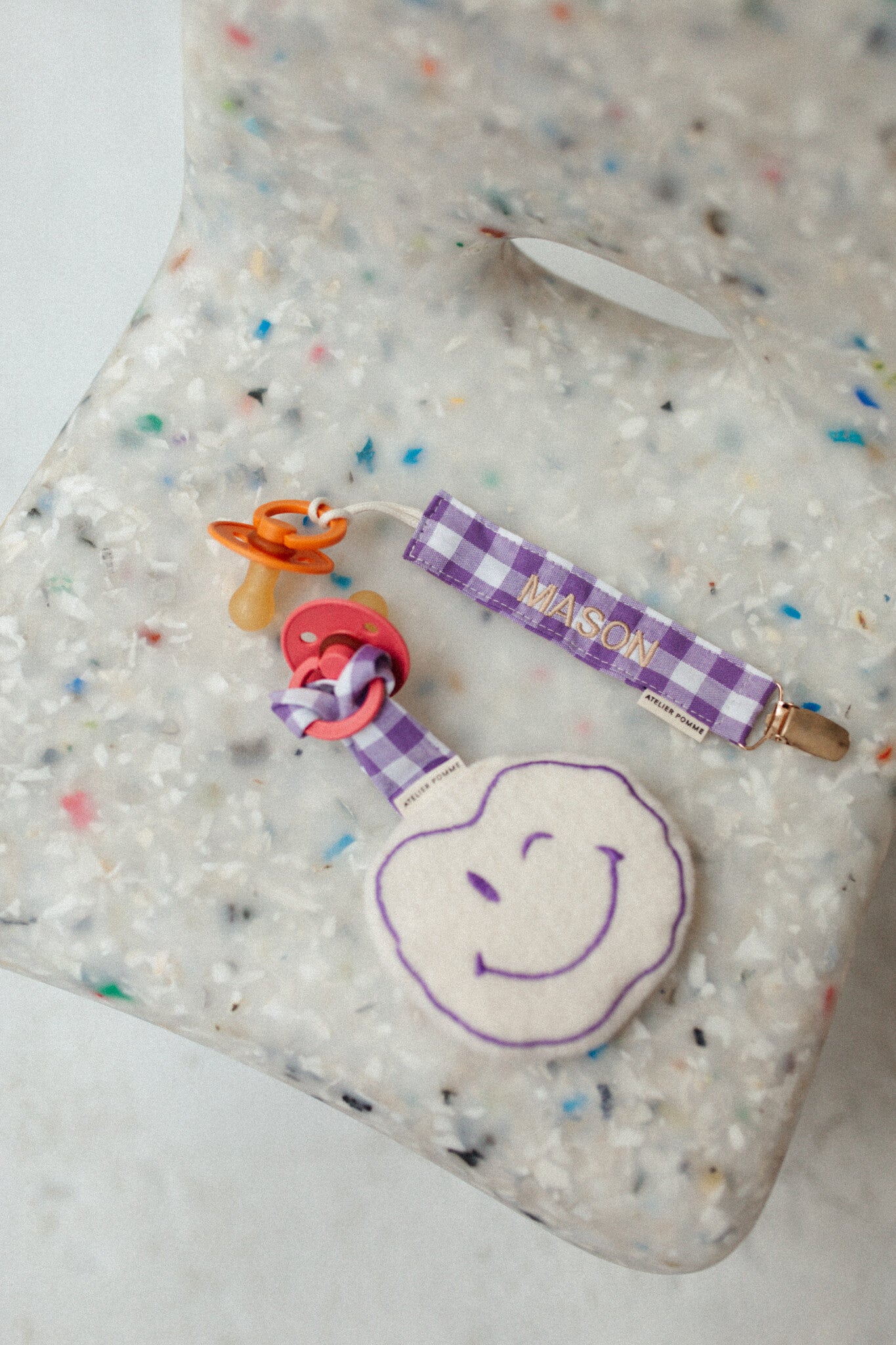 PACIFIER CORD  CHECKED | PURPLE RAIN