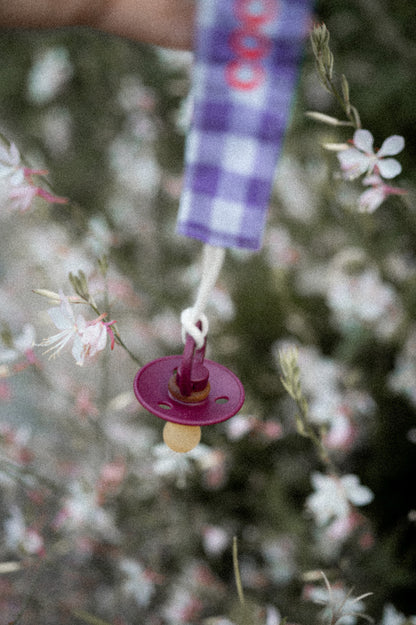 PACIFIER CORD  CHECKED | PURPLE RAIN