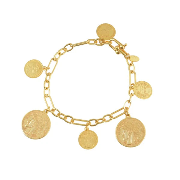 Gold coin bracelet