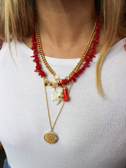 Coral split necklace